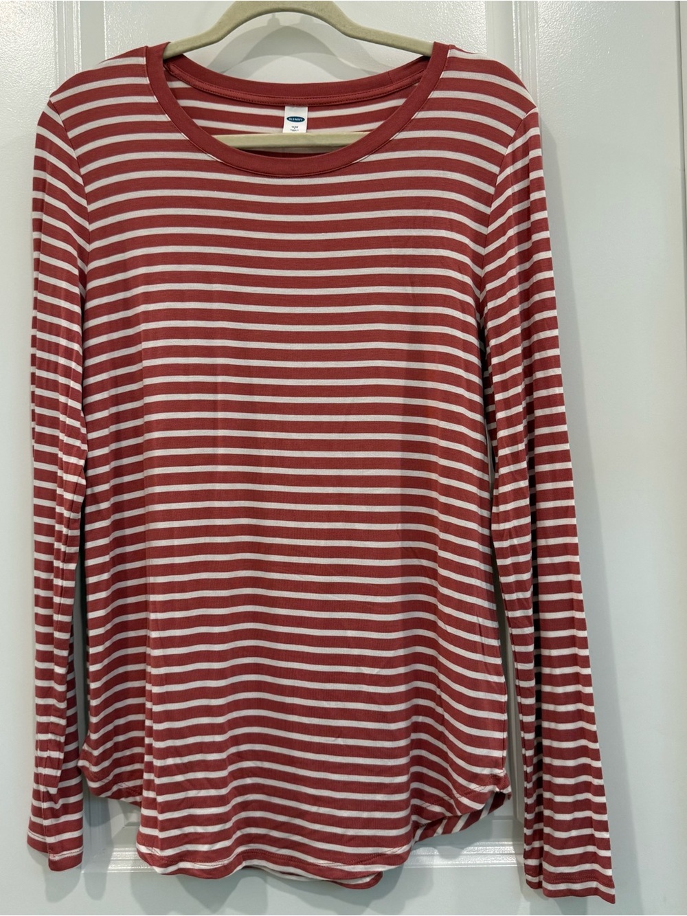 Old Navy Striped Long-Sleeve Tee - Rust/White fall weather
